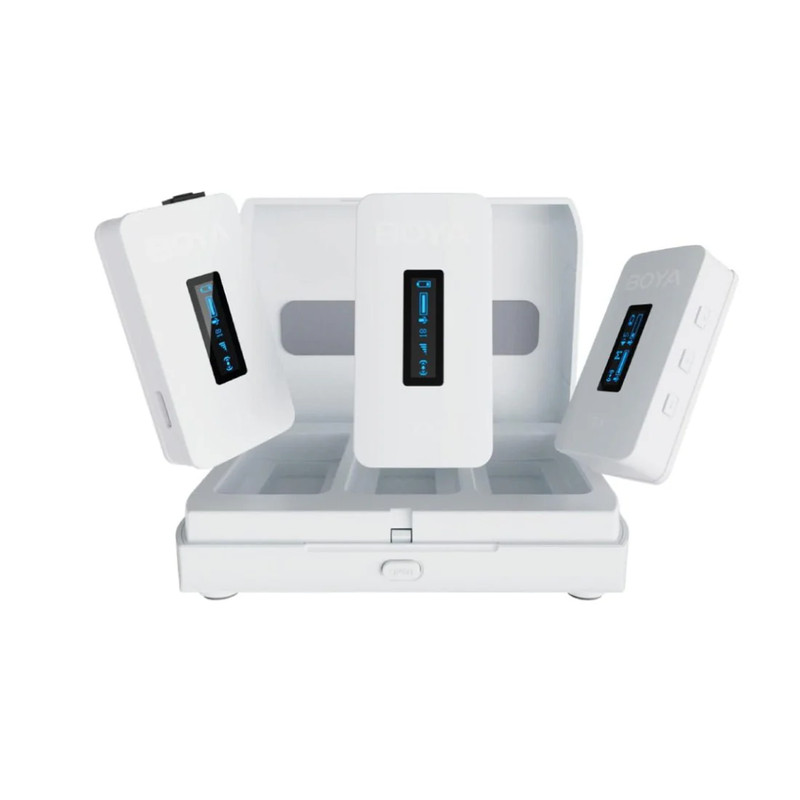 Boya BY-XM6-K2W 2.4GHz Ultra-compact Wireless Microphone System Kit - White - ميكروفون